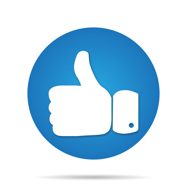 thumb up icon on blue circle background - Вектор, зображення