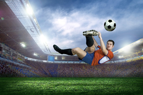 Football player with ball - Foto, Imagen