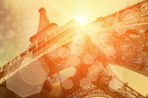 The Eiffel tower under sun light - Photo, Image