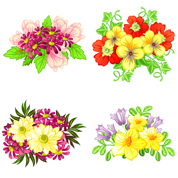 Flower bouquet set - Wektor, obraz