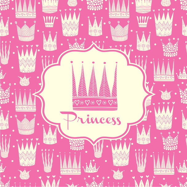 Růžová princezna pohlednice - Vektor, obrázek