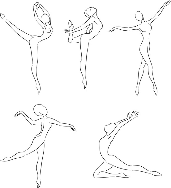 Ballet dancer's motions - Vector, Image