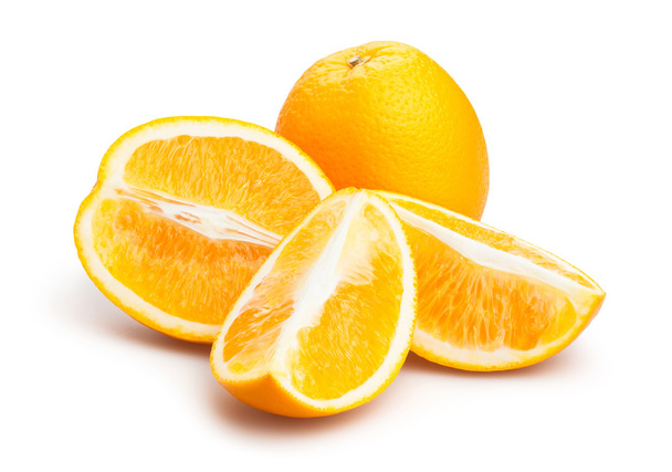 Whole and cut oranges - Φωτογραφία, εικόνα