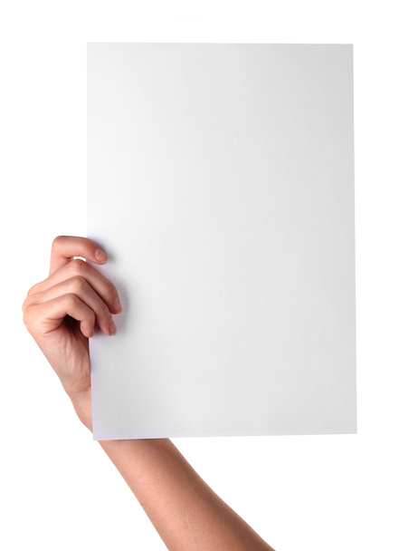 hand holding paper blank - Foto, Imagen