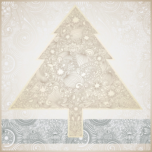 Christmas background with tree - Vektör, Görsel