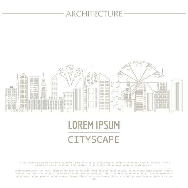 Cityscape graphic template. Modern city architecture. Vector ill - Vector, afbeelding