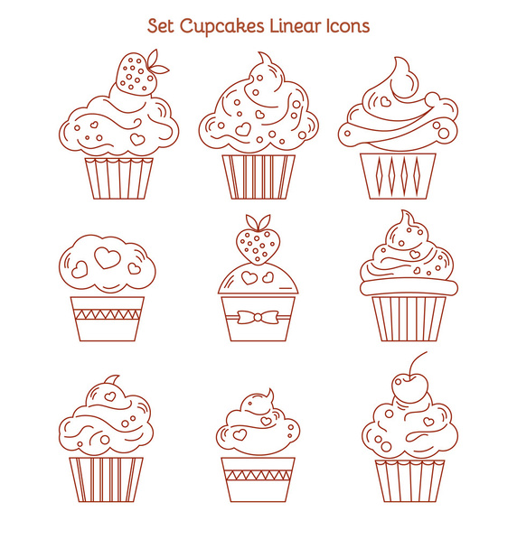Cupcake icon. Dessert cake sign. Delicious bakery food symbol. L - Vektor, kép