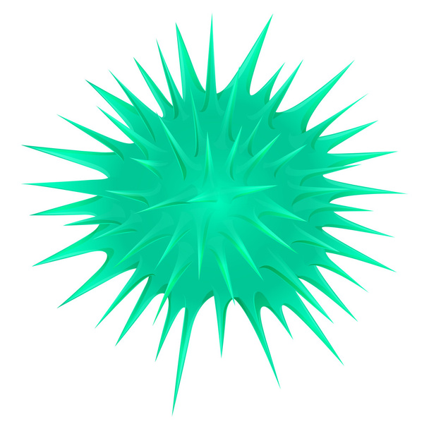 Πράσινο ακανθώδες μπάλα σε λευκό - Διάνυσμα, εικόνα