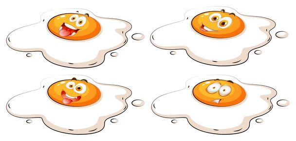 Egg yolk with faces - Vector, Image