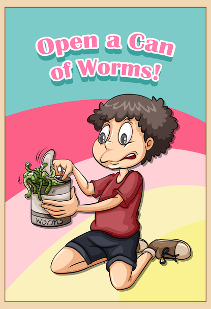 Open een blik wormen - Vector, afbeelding