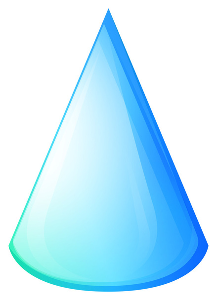 Blue cone on white - Vector, afbeelding