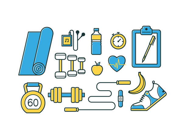 Sport and healthy lifestyle vector illustration. - Διάνυσμα, εικόνα