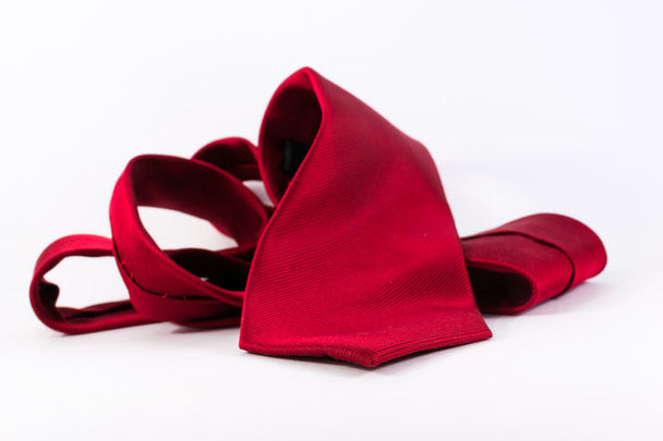 Luźne czerwony męska firmy krawat biały - Zdjęcie, obraz