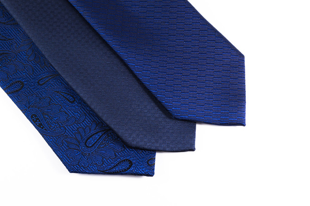 Auswahl an blauen Krawatten für Herren - Foto, Bild