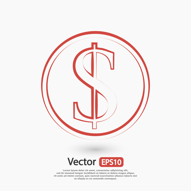 Money icon, Flat design style - ベクター画像