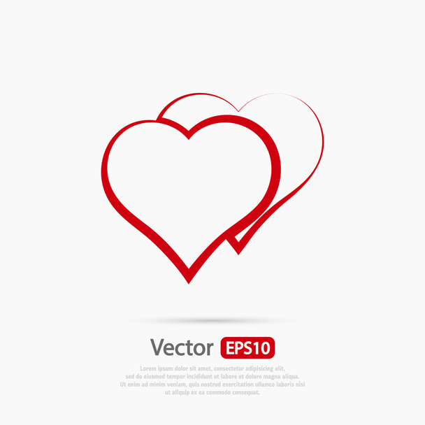Hearts icon, flat design - Vector, Image