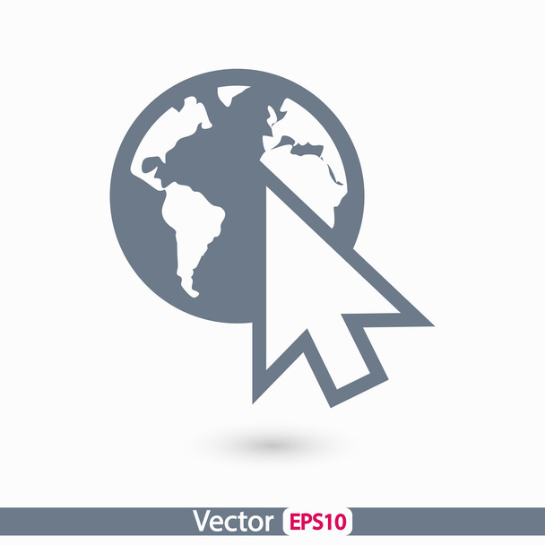 Ga naar web icon, platte ontwerpstijl - Vector, afbeelding