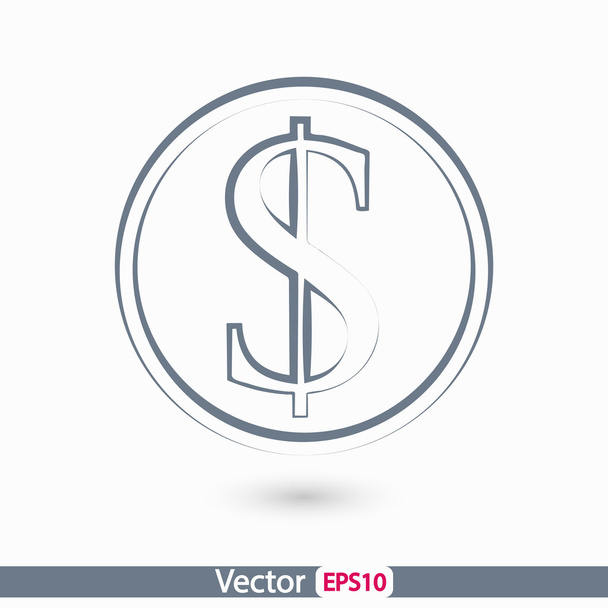 Money icon, Flat design style - Vektör, Görsel