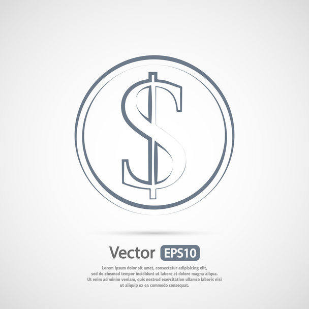 Money icon, Flat design style - Vektor, obrázek