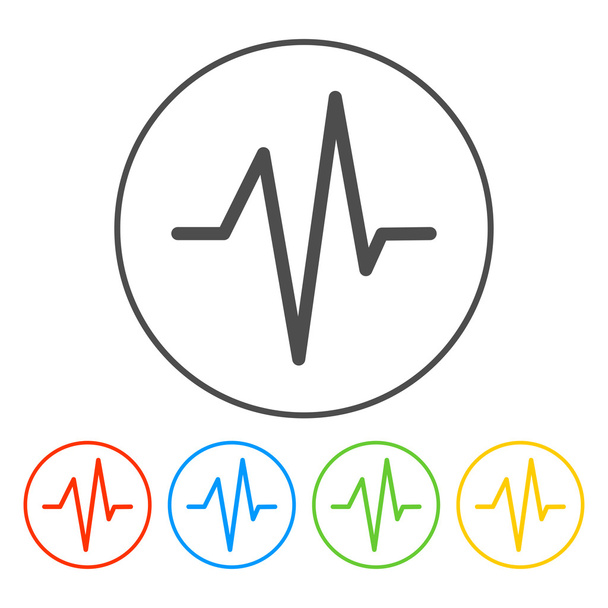 Серцебиття, Кардіограма, медичні значок - вектор - Вектор, зображення