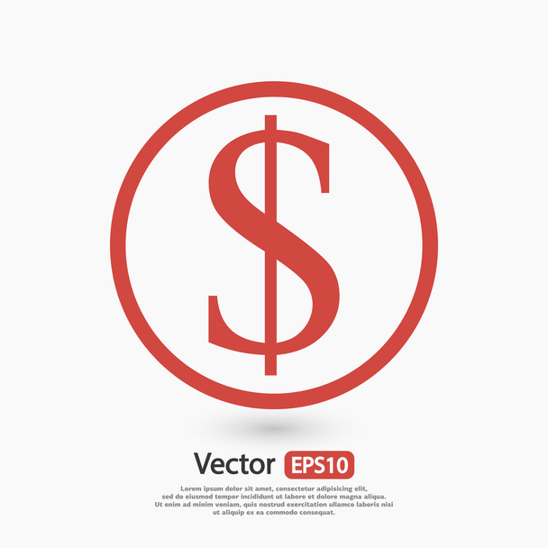 Money icon, Flat design style - Vector, Image
