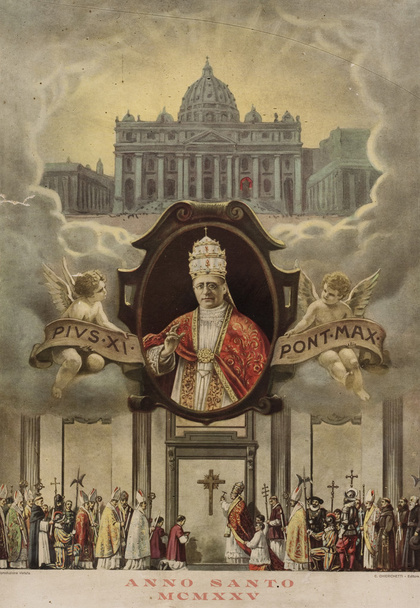 Impresión antigua Pio XI
 - Foto, Imagen