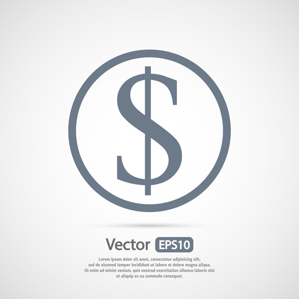 Money icon, Flat design style - Vector, Imagen