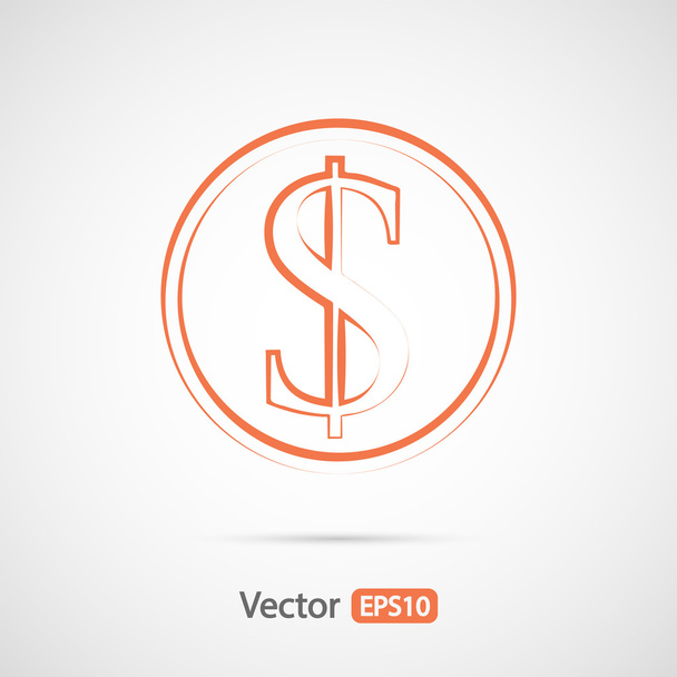 Money icon, Flat design style - Vektori, kuva