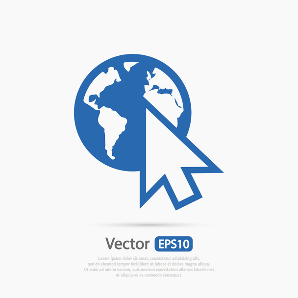 go to web icon,  Flat design style - Vector, Image