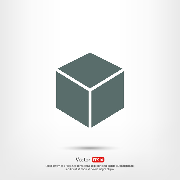 3d cube logo design icon - ベクター画像
