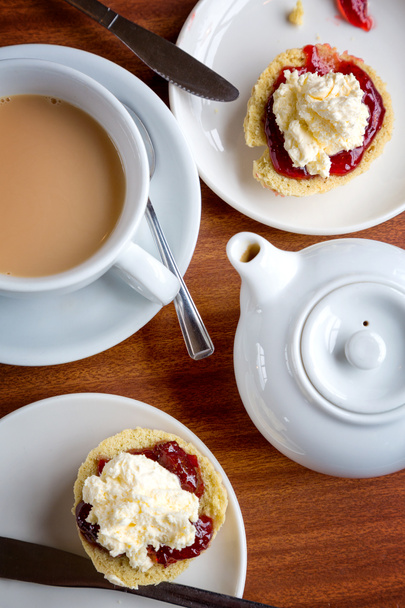 tea of scones with clotted cream and jam - Photo, Image