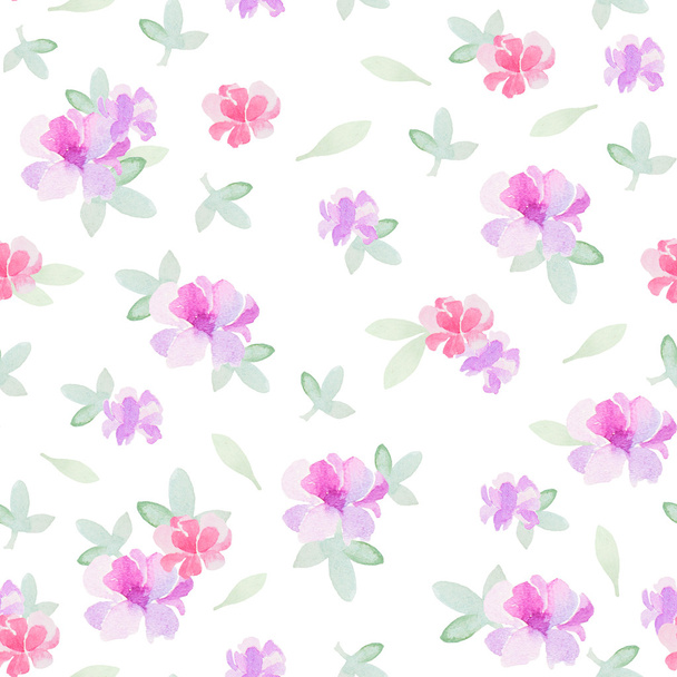 Watercolor floral pattern - Fotó, kép