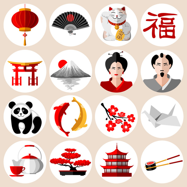 Set di icone giapponesi
 - Vettoriali, immagini