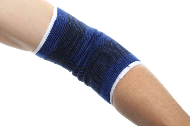 Medical bandage on injury elbow - Fotoğraf, Görsel