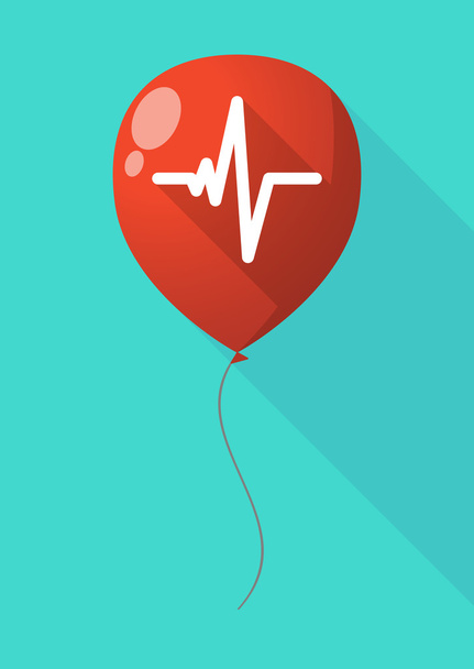Balão de sombra longa com um sinal de batimento cardíaco
 - Vetor, Imagem