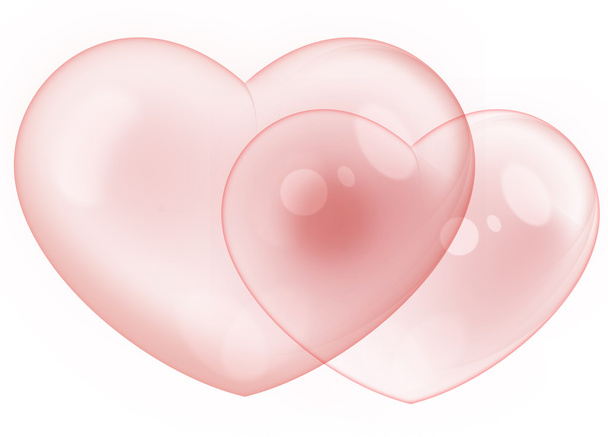 twee rode kristal hart - Foto, afbeelding