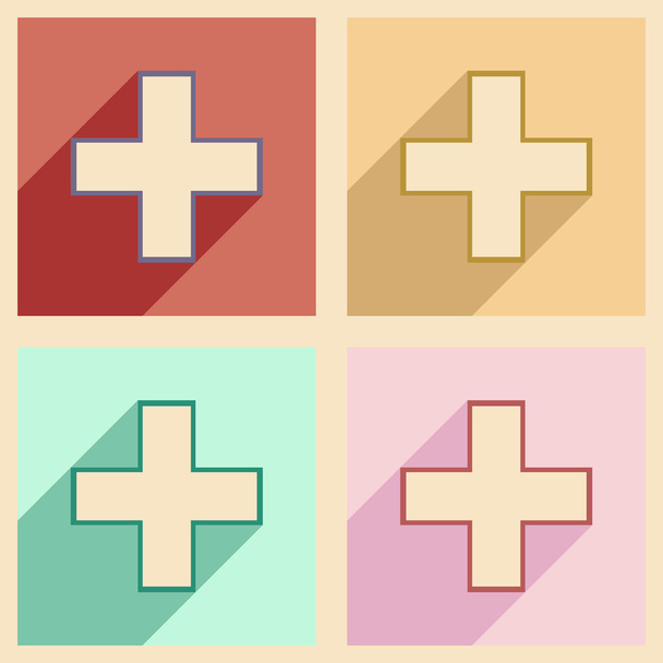 Tasainen varjokonsepti ja mobiilisovelluksen logo lääketiede
 - Vektori, kuva