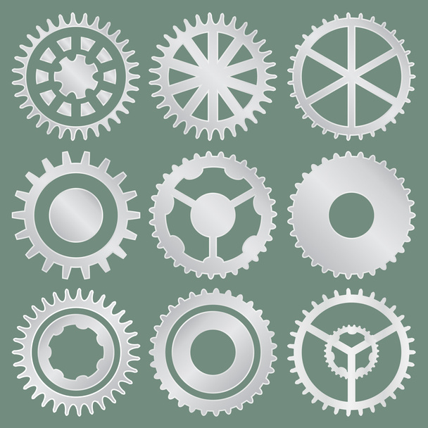 Vector collection of aluminum gear wheels - Vector, Image