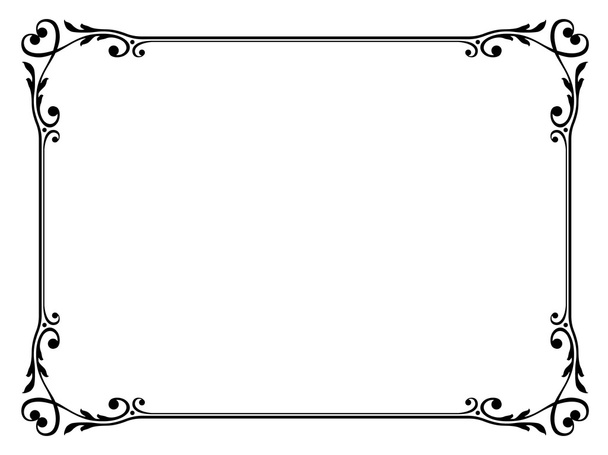 Calligraphy ornamental decorative frame with heart - Vetor, Imagem