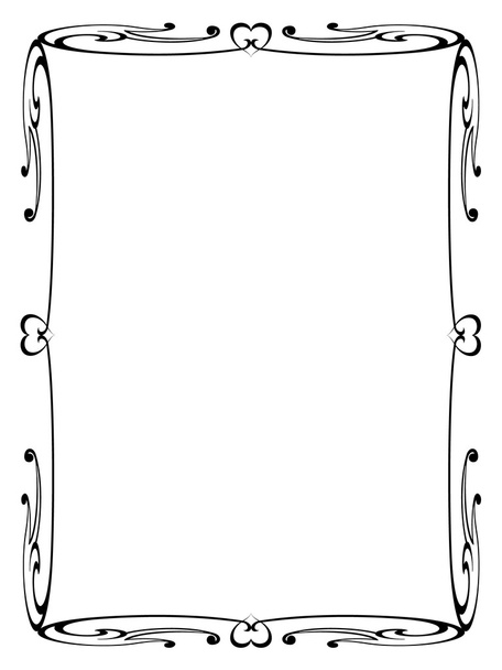 Caligrafía marco decorativo ornamental con corazón
 - Vector, Imagen