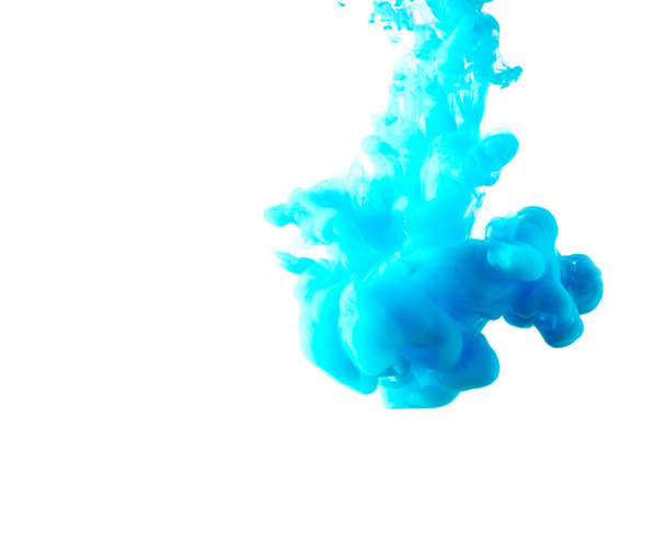 Cloud of ink in water isolated on white - Foto, afbeelding