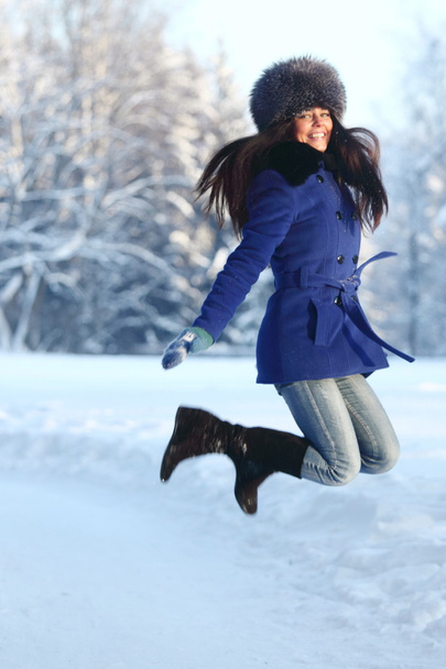 Winter women jump - Photo, Image
