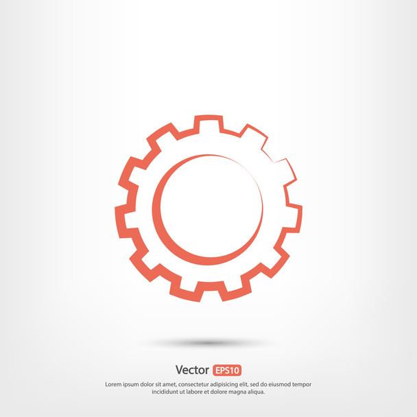Gear icon. Flat design style - Vektor, kép