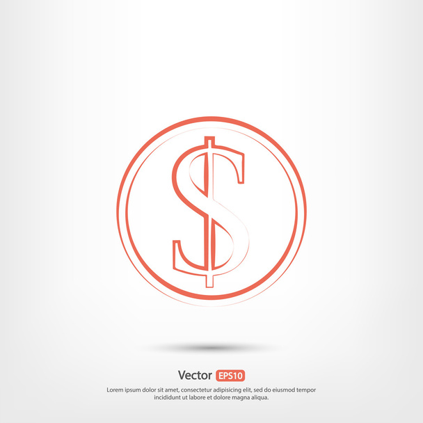 Money icon, Flat design style - Vektori, kuva