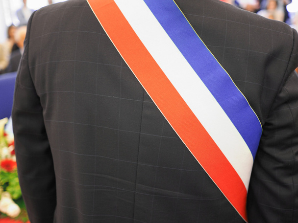 prefeito francês com faixa
 - Foto, Imagem