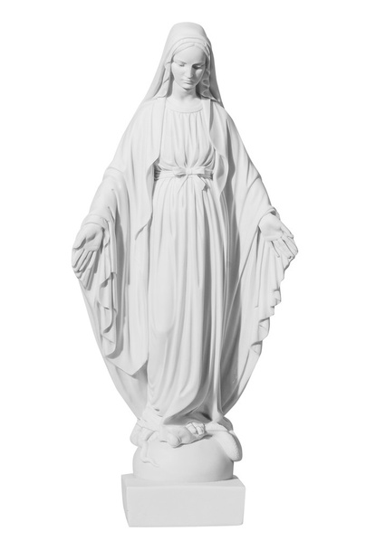 λευκό πέτρινο άγαλμα της Παναγίας - Φωτογραφία, εικόνα