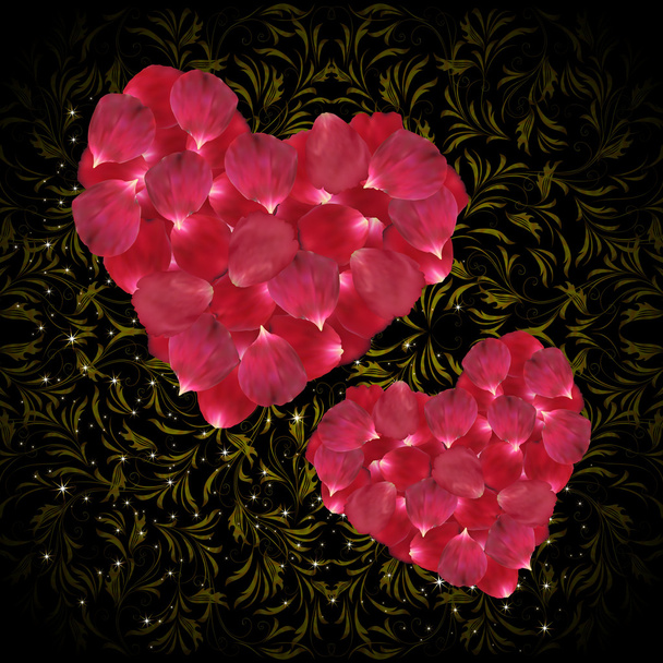 Coeurs de pétales de rose
 - Vecteur, image