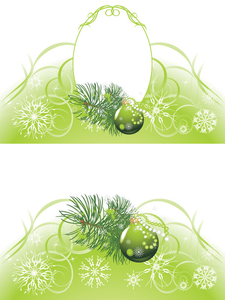 Christmas tree with green ball on the abstract background - ベクター画像