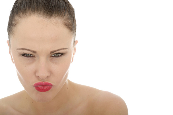 Attractive Angry Young Caucasian Woman Looking Threatening and Unhappy - Foto, immagini