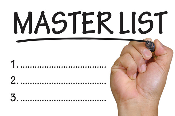 scrittura a mano Master List
 - Foto, immagini